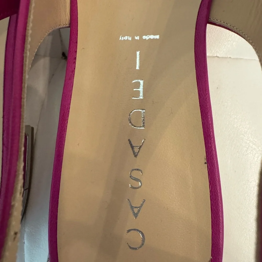 NWT. Casadei Fuchsia Women's Flats. Leather. Made in Italy. Size 6 - Picture 9 of 11